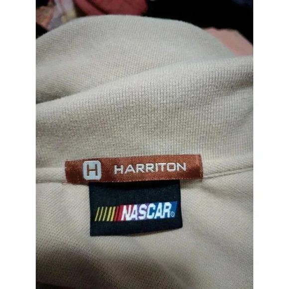 Nascar Harriton‎ Polo Shirt Car Racing Beige Men's Size XL 100% Cotton - Picture 3 of 5
